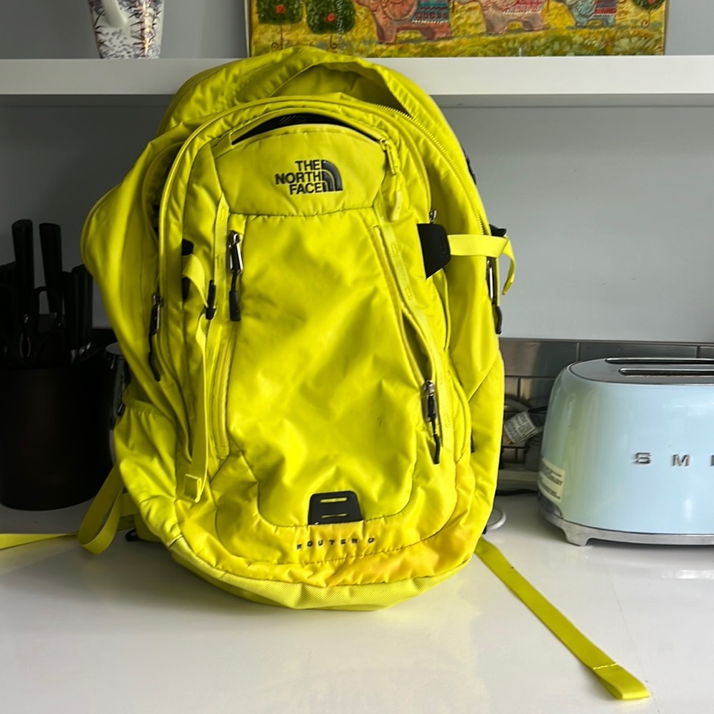 Yellow north face router back pack